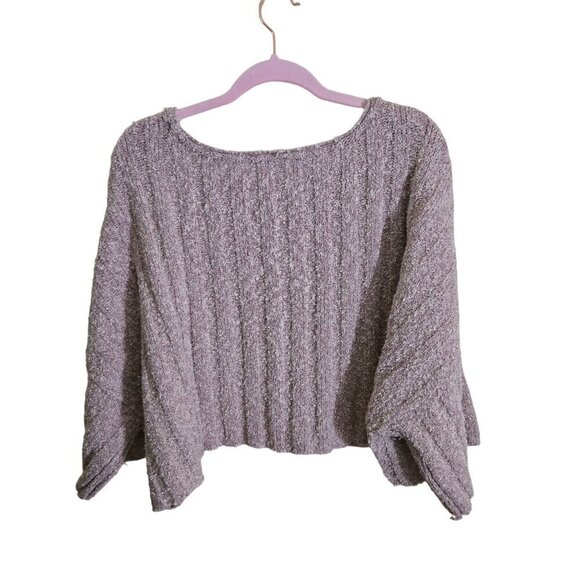 Free People Good Day Mauve Pullover Ribbed Oversized Sweater Size S - Picture 3 of 9